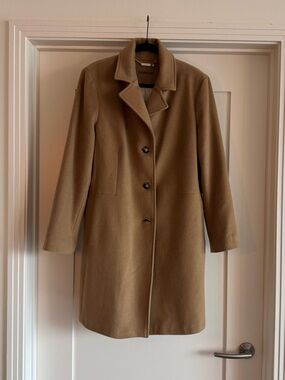 Calvin Klein Women's Camel Single-Breasted Pea Coat